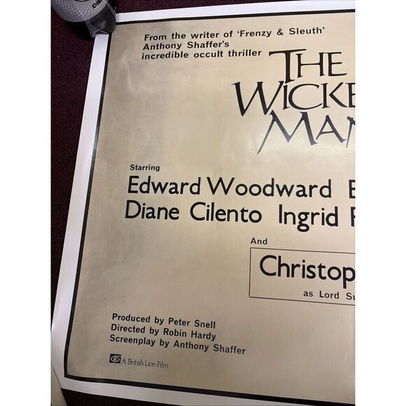 THE WICKER MAN CULT HORROR Rare Poster / Anthony Shaffer Britt Ekland - Picture 5 of 6